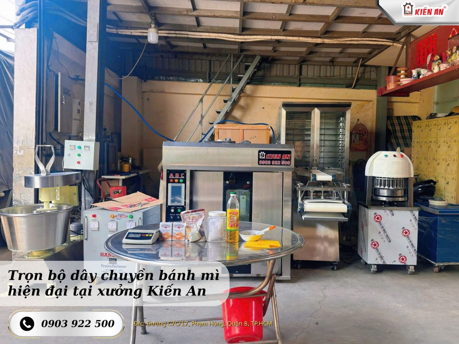 Trọn bộ dây chuyền làm bánh mì hiện đại Kiến An